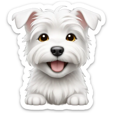 smiling westie puppy sticker