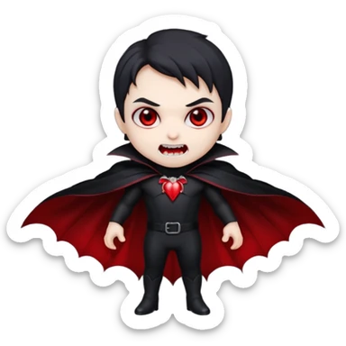 elegant vampire, chibi full body sticker