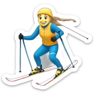 Cross country skiing sticker