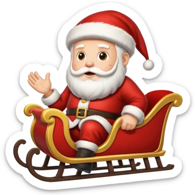 d'Eco de noël avec le père noël sur son traineau très réaliste sur un fond enneigé sticker