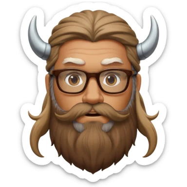 Glasses-Wearing wild viking büst sticker