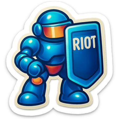 Lets do something else now. can you show me a riot shield robot sticker