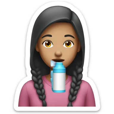 Girl with inhaler  sticker