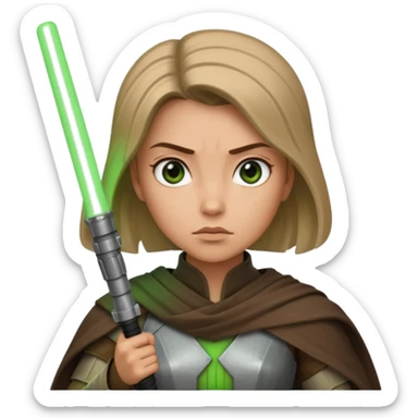Ios 18, starwars green lightsaber jedi woman  sticker