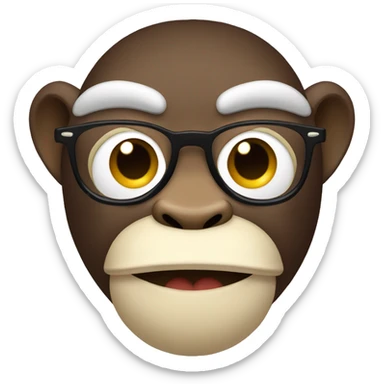 Monkey wearing glasses, fake nose, and fake mustache  sticker