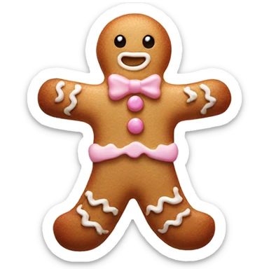 light pink frosted gingerbread man  sticker
