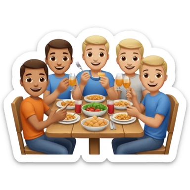 dia de jantar com amigos de infancia, mas so homens sticker
