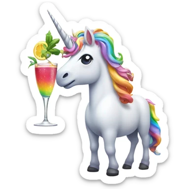 unicorn drinking alcohol  sticker