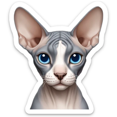 canadian sphynx with blue eyes sticker