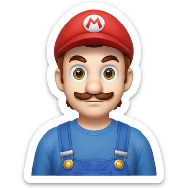 Super Mario character with red cap and blue overalls sticker