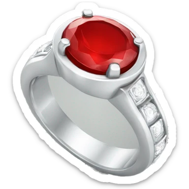 red and white dainty class ring sticker