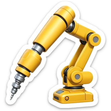 Industrial Arm – Yellow robotic arm, gripping tool sticker