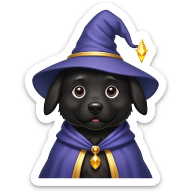 black dog Wizard sticker