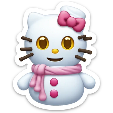 Hello kitty snow man  sticker