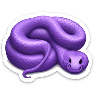 A purple snake sleeping peacefully, curled up and relaxed. sticker