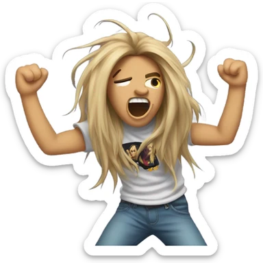 person headbanging to music sticker