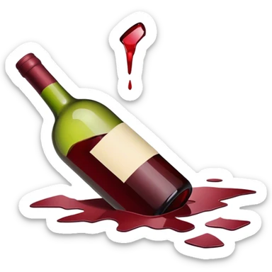 Broken wine bottle sticker