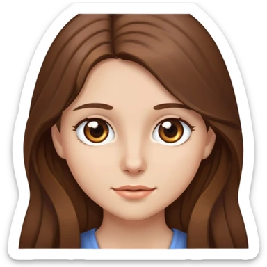 Brown haired girl brown eyes long hair 🥹 sticker