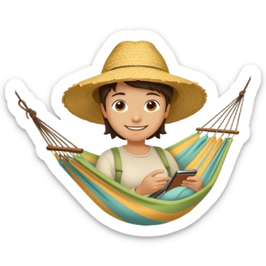 Person in hammock sticker