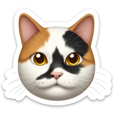 Calico cat Fat sticker