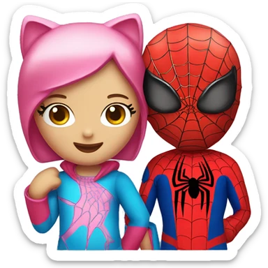 Hello kitty & spiderman  sticker