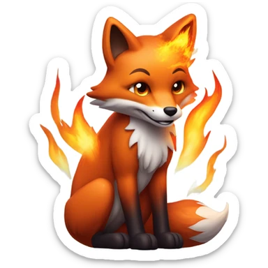 Fox with fire sticker