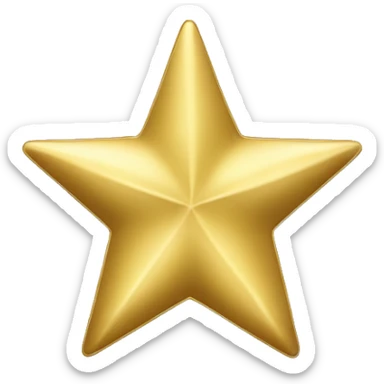 Create a silver star emoji identical to the classic gold star emoji (⭐️). It should match the same size, shape, and smooth shading, but in metallic silver. Keep the design simple and glossy, just like the original Apple star emoji. Same shape and size sticker