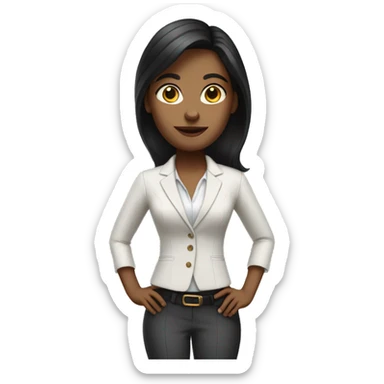 full body brunett white woman in business outfit sticker