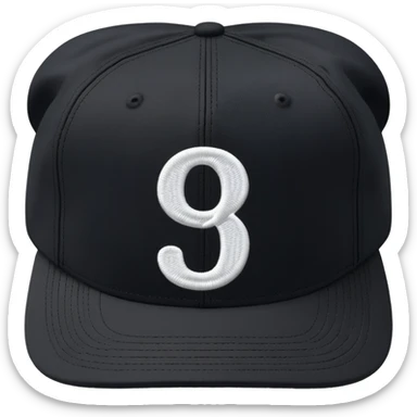 black cap with number “9” on it sticker