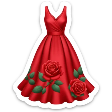 red rose dress no body sticker