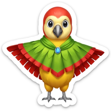 parrot wearing a poncho sticker