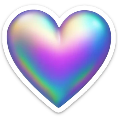 Iridescent heart sticker