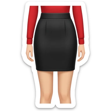 plain isolated black mini pencil skirt sticker