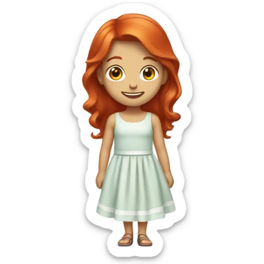 Red headed cheerful girl in a dress sticker