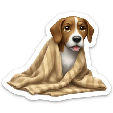 Dog with blanket  sticker