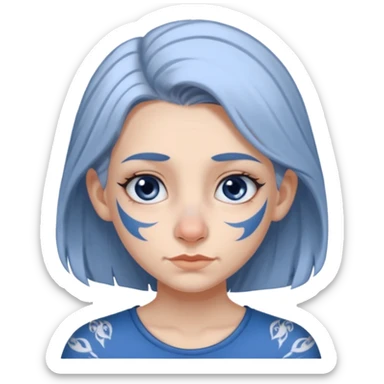 white-gray haired heavy blue tattooed big nose young girl sticker