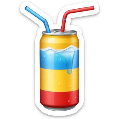 drink can blue red yellow Surfside straw sticker