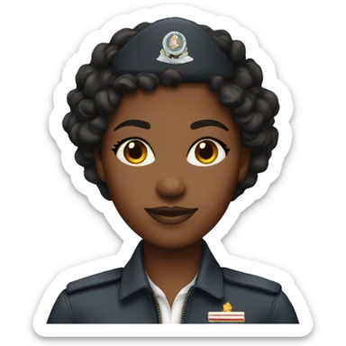 black female pilot sticker