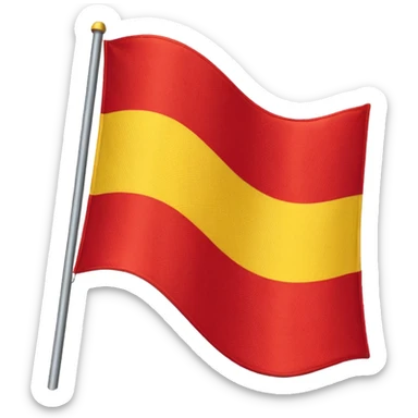 A flag with half yellow and half red without the chinese stars and yellow on top sticker