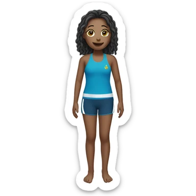 Girl swimming in sorts clothing  sticker