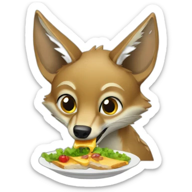 Jackal eating lunch  sticker