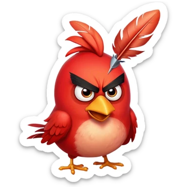 Red angry bird sticker
