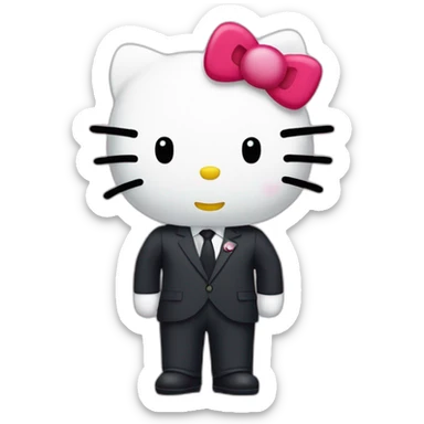Hello kitty qui embrasse macron sticker