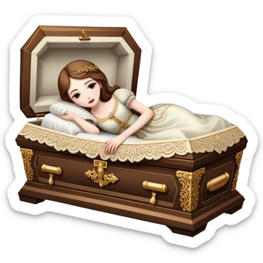 Girl in casket  sticker