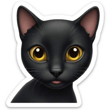 curious black cat staring calmly sticker