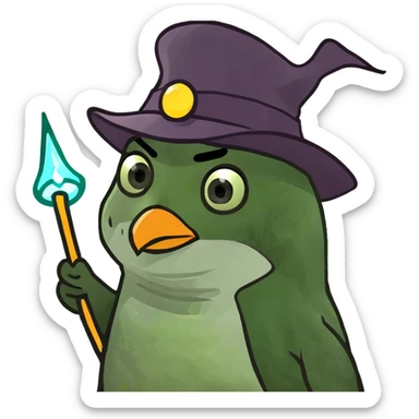 wizard penguin sticker