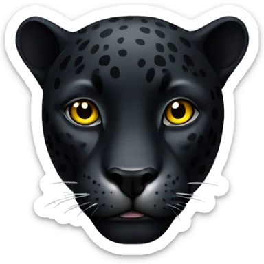 Black jaguar with yellow eyes  sticker