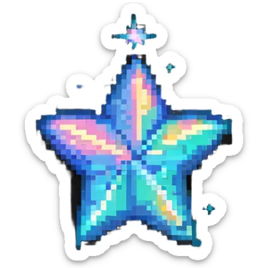 Special member star with animated sparkle effect and rare elemental colors sticker