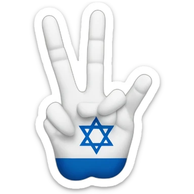 Israel flag and Hand peace sign sticker
