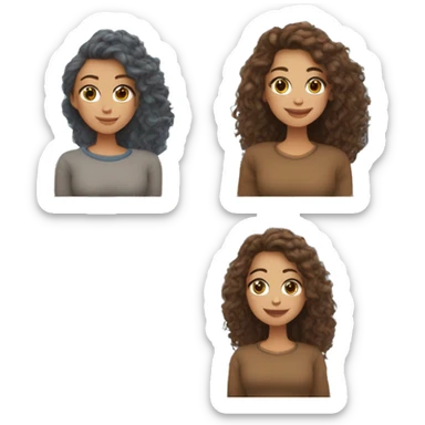 Mon amie qui a les cheveux brun et un pull en laine bleu avec les cheveux marron clair et moi avec les cheveux brun avec un pull gris avec des éclaires dans le tram sticker